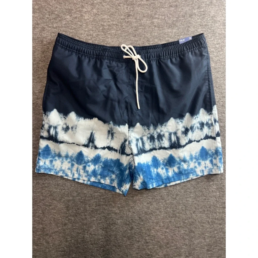 HUK Pursuit  Salt Dye Volley Blue Swim Trunks Mens Size XL 5.5